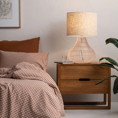 Mira Hand Woven Rattan Table Lamp - Natural Table Lamp Mayfield Lighting