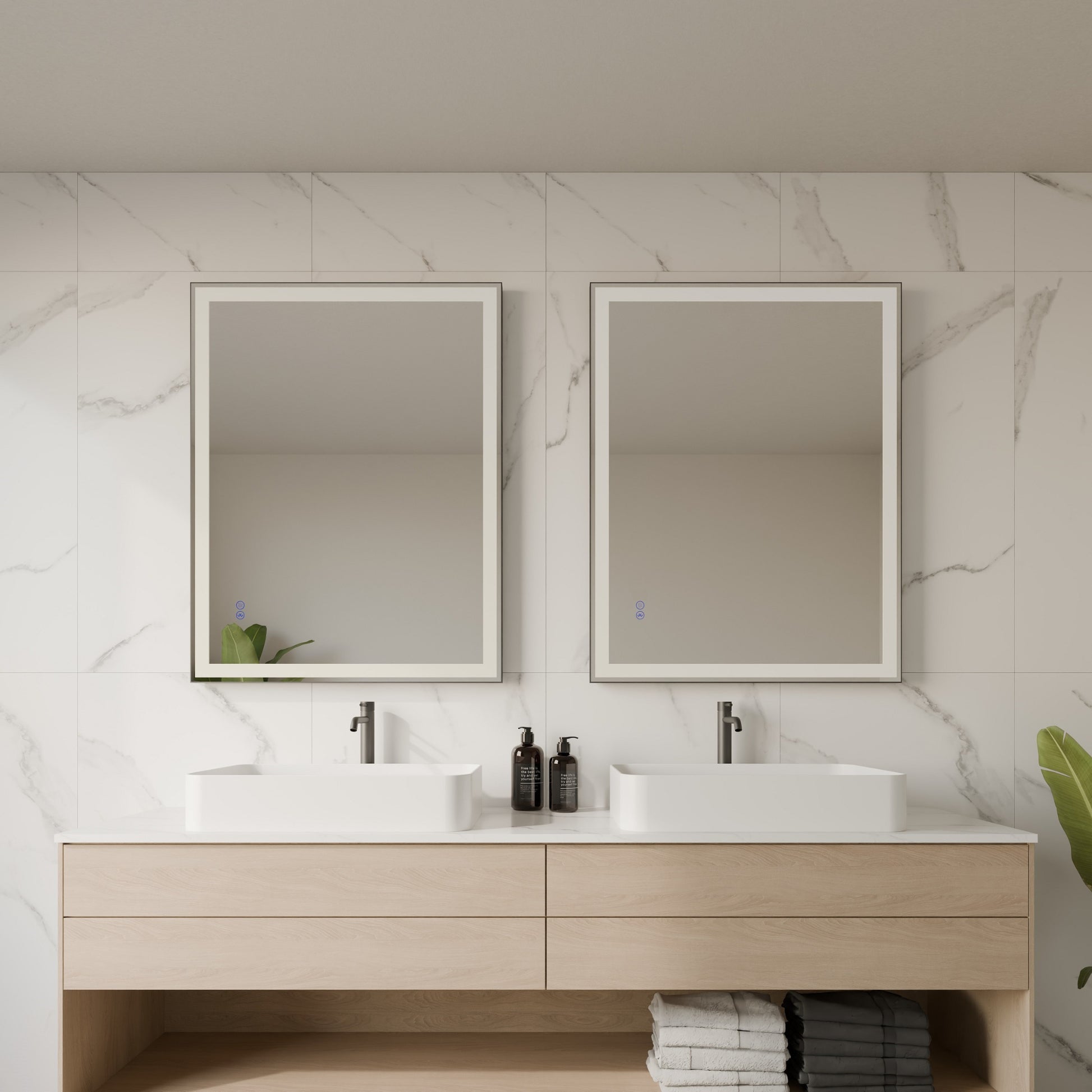 Nexus Framed Rectangular LED Bathroom Mirror Mirror Lumixe
