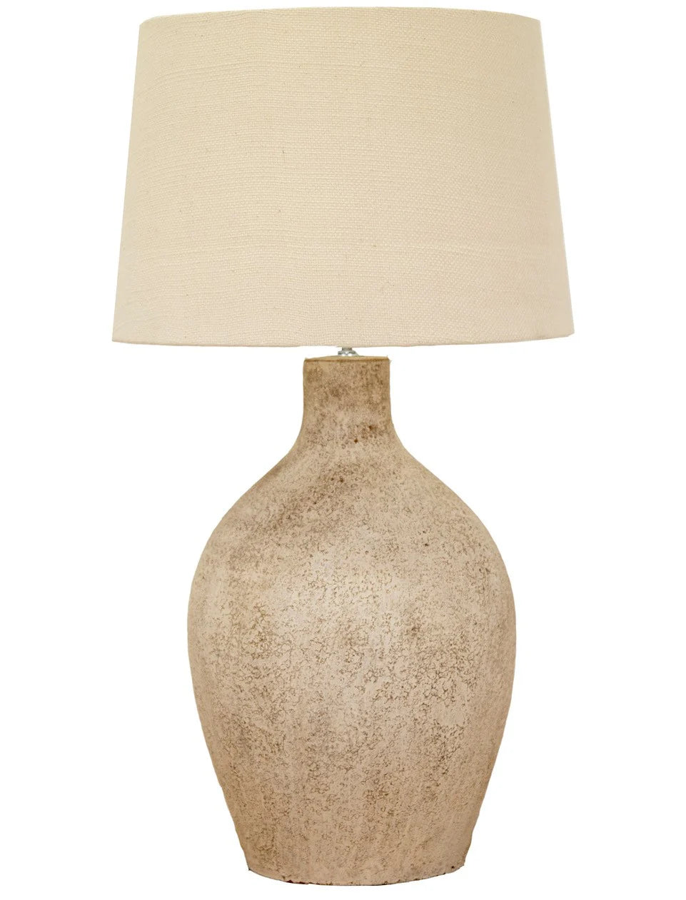 Omondi Small Terracotta Table Lamp Base - Antique Whitewashed Table Lamp Bisque Interiors Off White