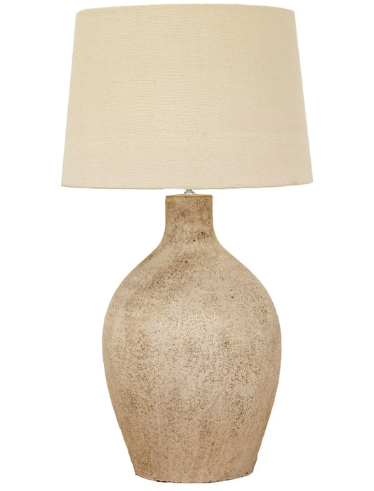 Omondi Small Terracotta Table Lamp Base - Antique Whitewashed Table Lamp Bisque Interiors Off White