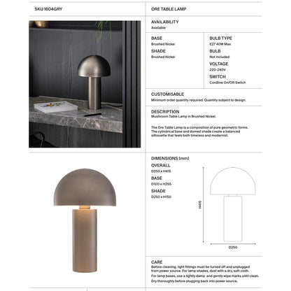 Ore Cylindrical Table Lamp Table Lamp Mayfield Lighting