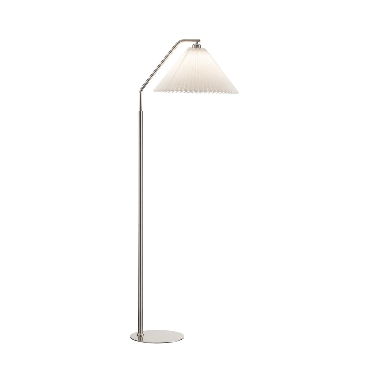 Paio Bent Steel Floor Lamp - Brushed Nickel Floor Lamp Mayfield Lighting