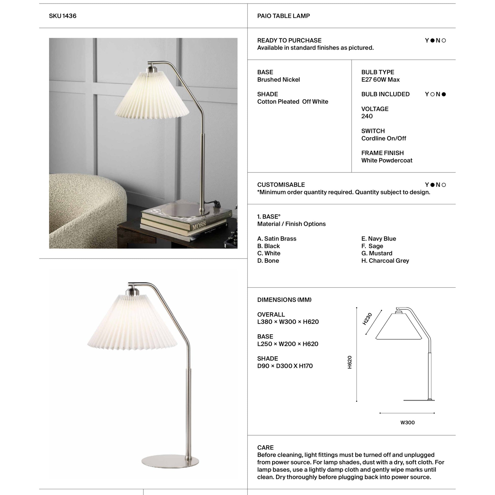Paio Bent Steel Frame Table Lamp Table Lamp Mayfield Lighting