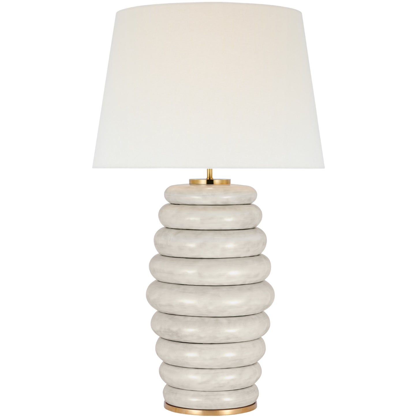Kelly Wearstler Phoebe Stacked Linen Table Lamp - Antique White Table Lamp Bloomingdales Lighting Antique White Extra Large 