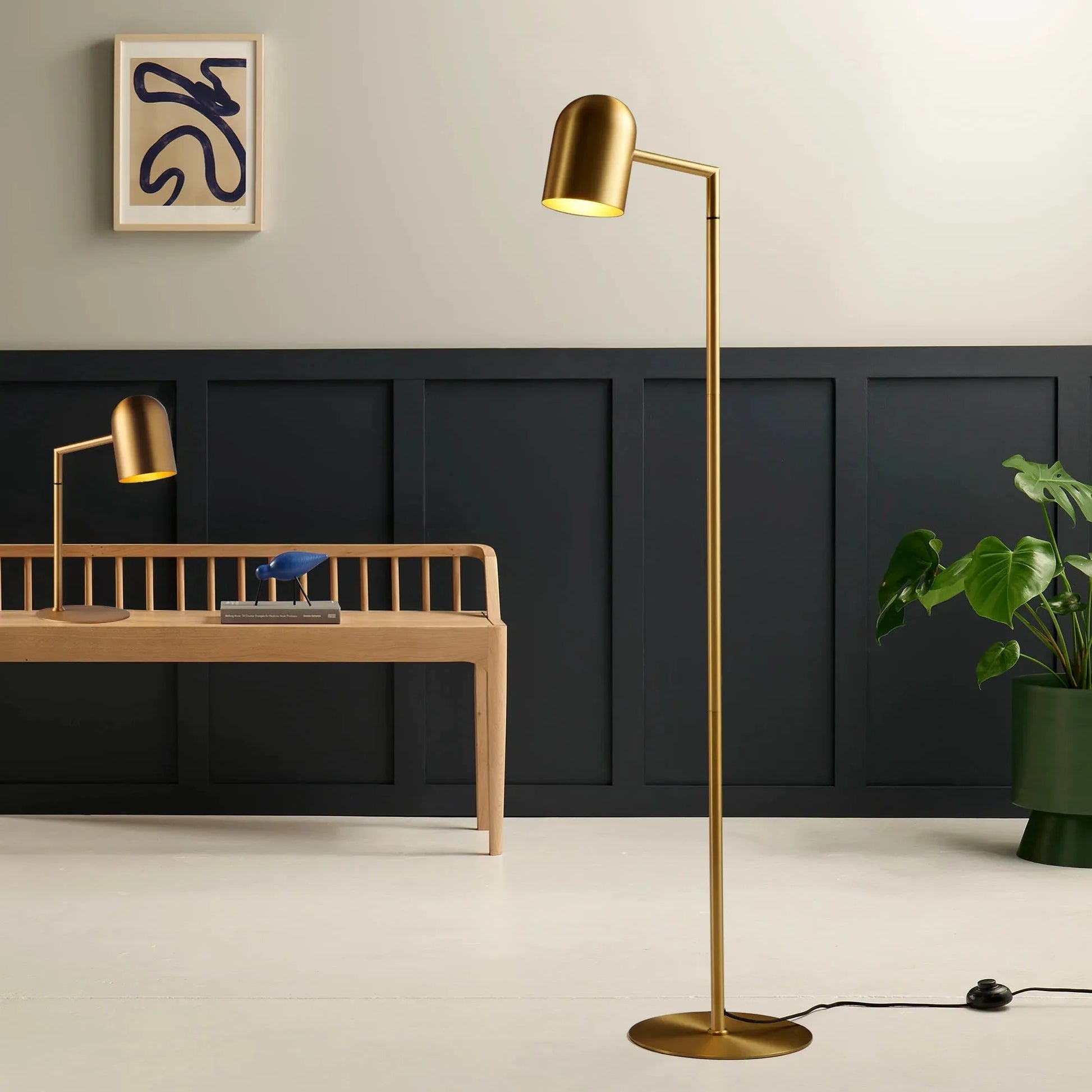 Pia Brass Floor Lamp Floor Lamp Mayfield Lighting