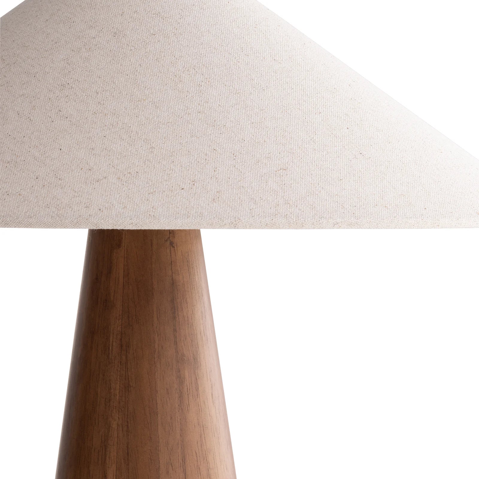Pyra Walnut & Linen Conical Table Lamp Table Lamp Mayfield Lighting