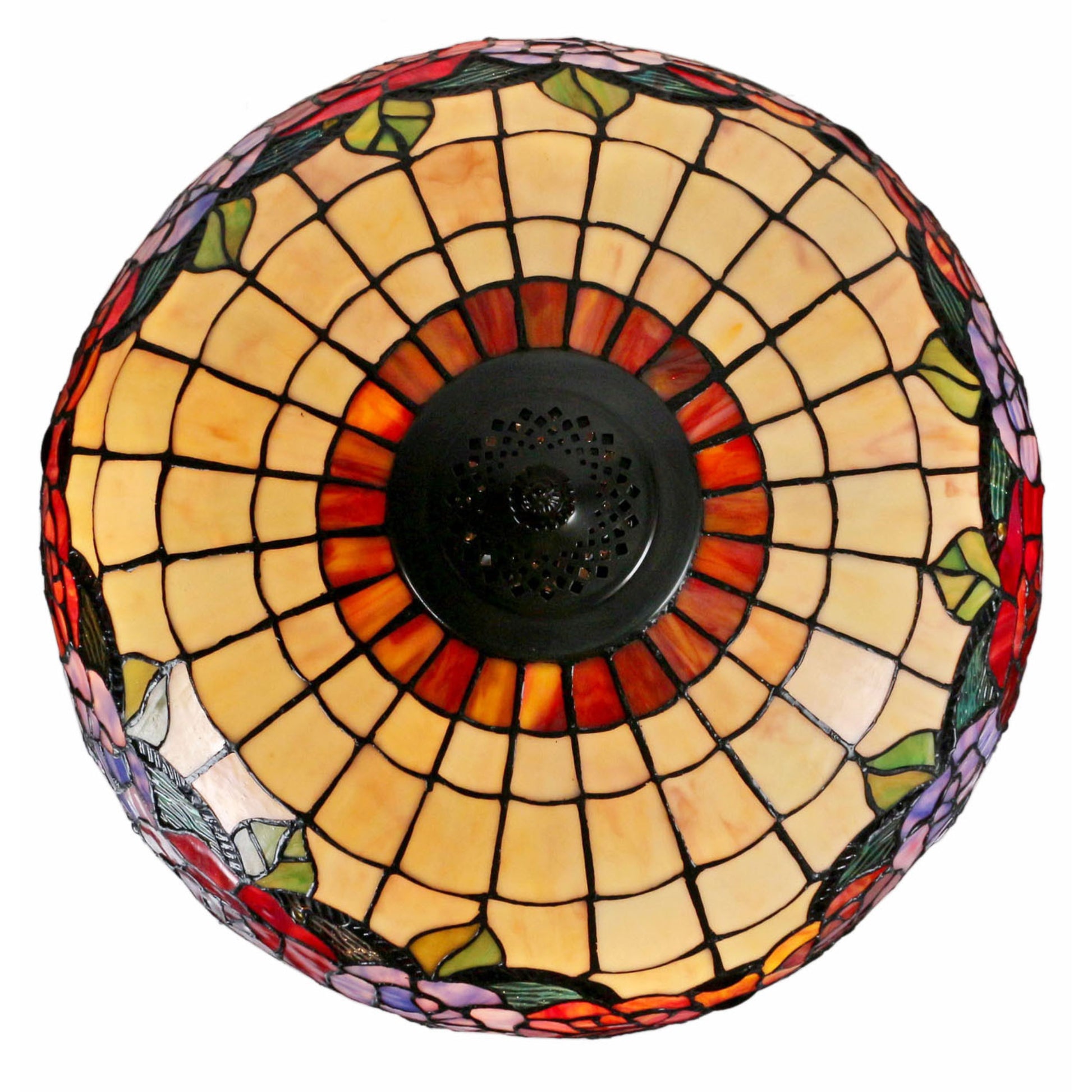 Red Rose Stained Glass Floor Lamp Floor Lamp G&G Bros