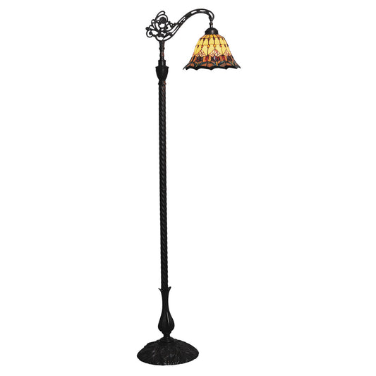 Red Tulip Edwardian Stained Glass Floor Lamp Floor Lamp G&G Bros
