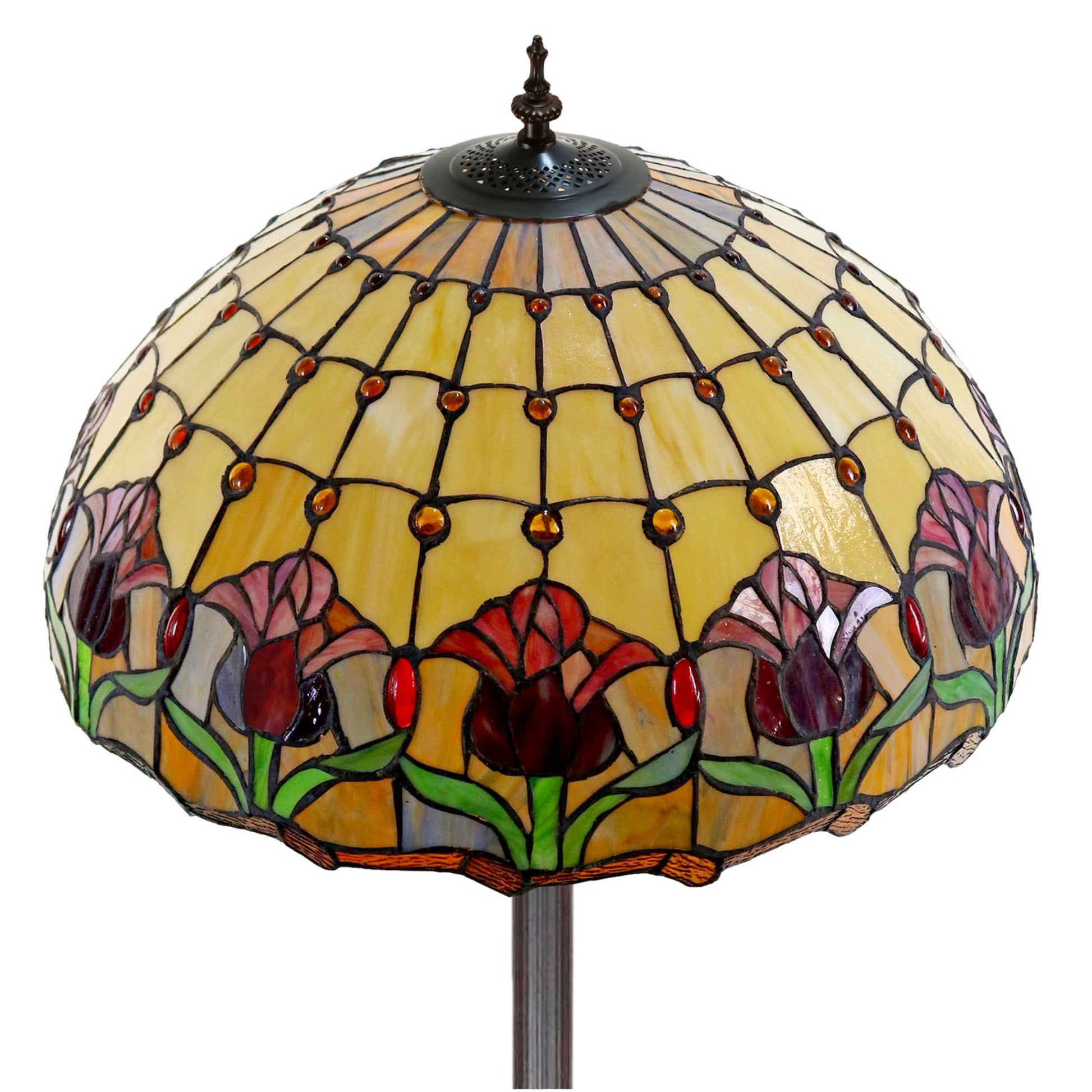Red Tulip Stained Glass Floor Lamp Floor Lamp G&G Bros