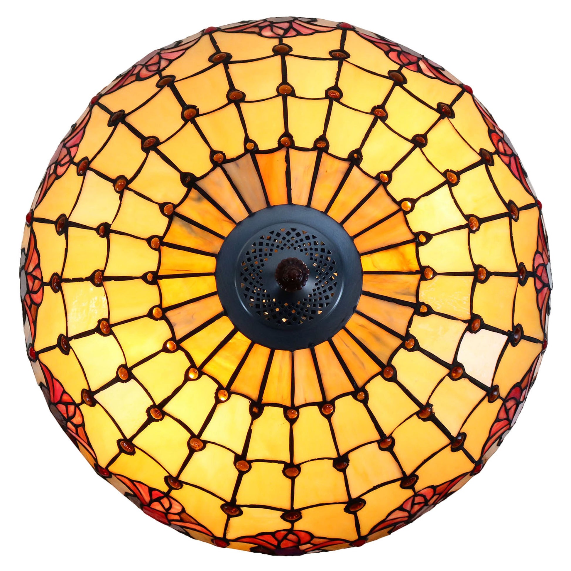 Red Tulip Stained Glass Floor Lamp Floor Lamp G&G Bros