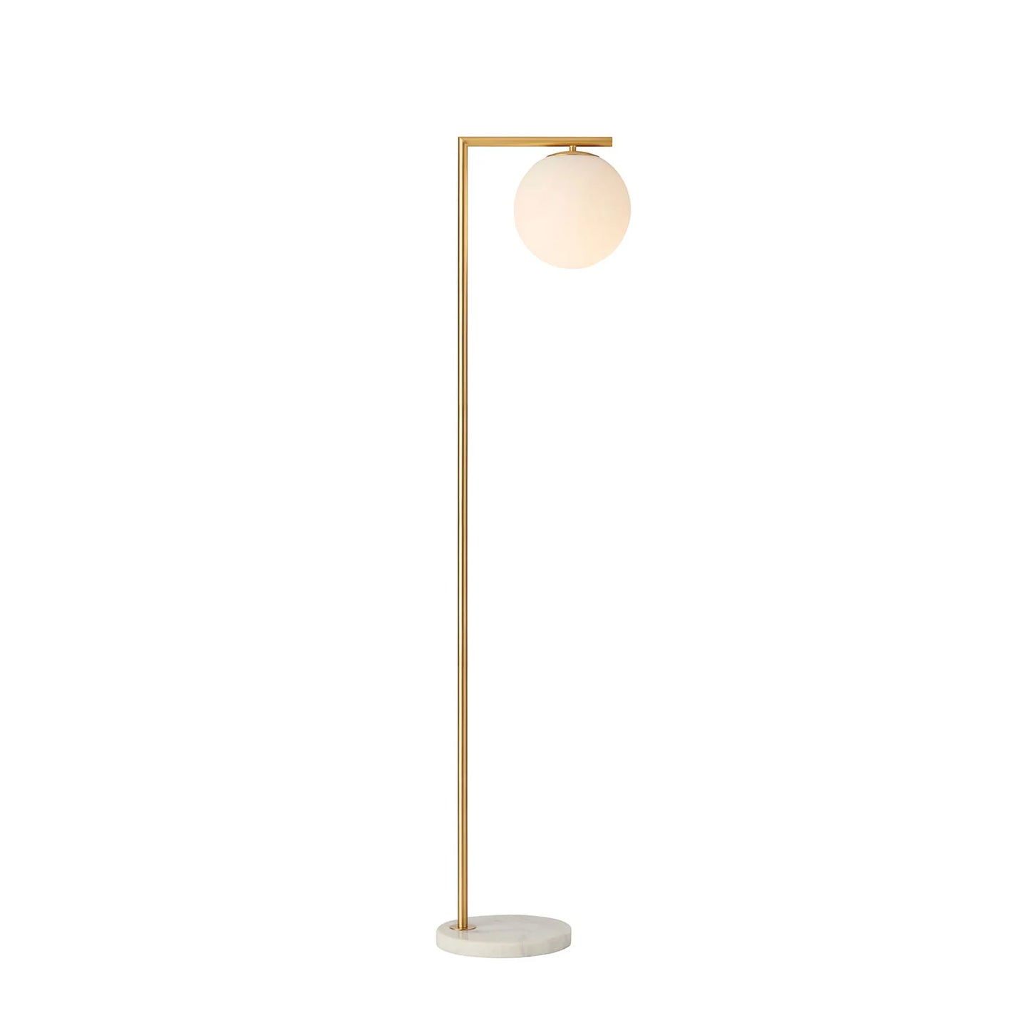 Remi Marble Base Floor Lamp - Antique Brass Floor Lamp Mayfield Lighting