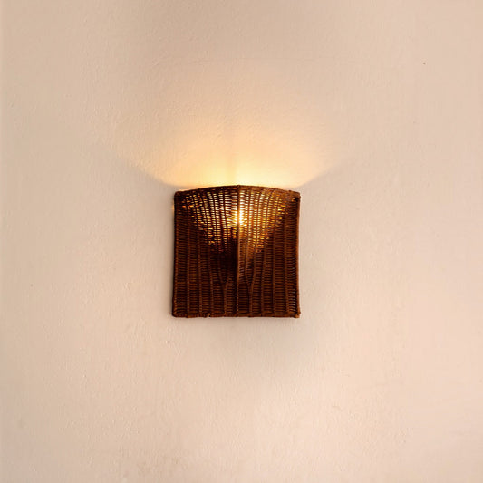 Roma Woven Rattan Wall Sconce - Brown Wall Light Gypset Cargo