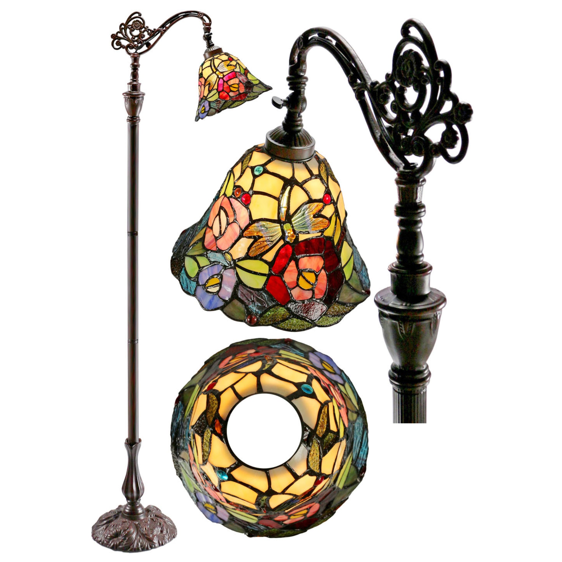 Rosita Edwardian Stained Glass Floor Lamp Floor Lamp G&G Bros