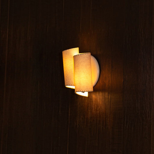 Rovinj Scroll Linen Wall Sconce - Off White Wall Light Gypset Cargo