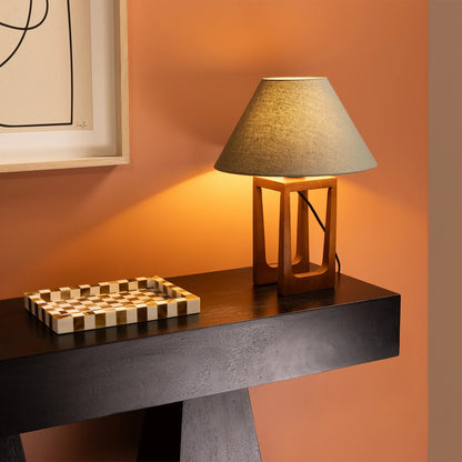 Rynn Wooden Table lamp - Sea Green Table Lamp Mayfield Lighting