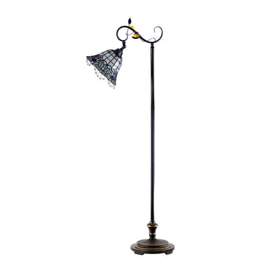 Shelby Botanical Gooseneck Stained Glass Floor Lamp Floor Lamp G&G Bros