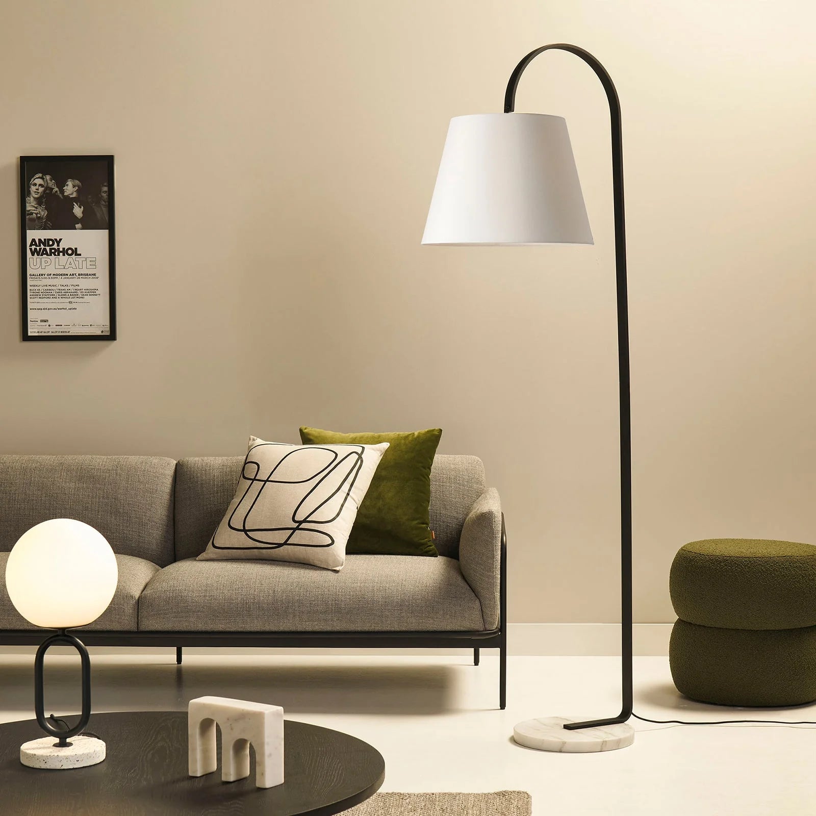 Silas Marble Base Floor Lamp Floor Lamp Mayfield Lighting