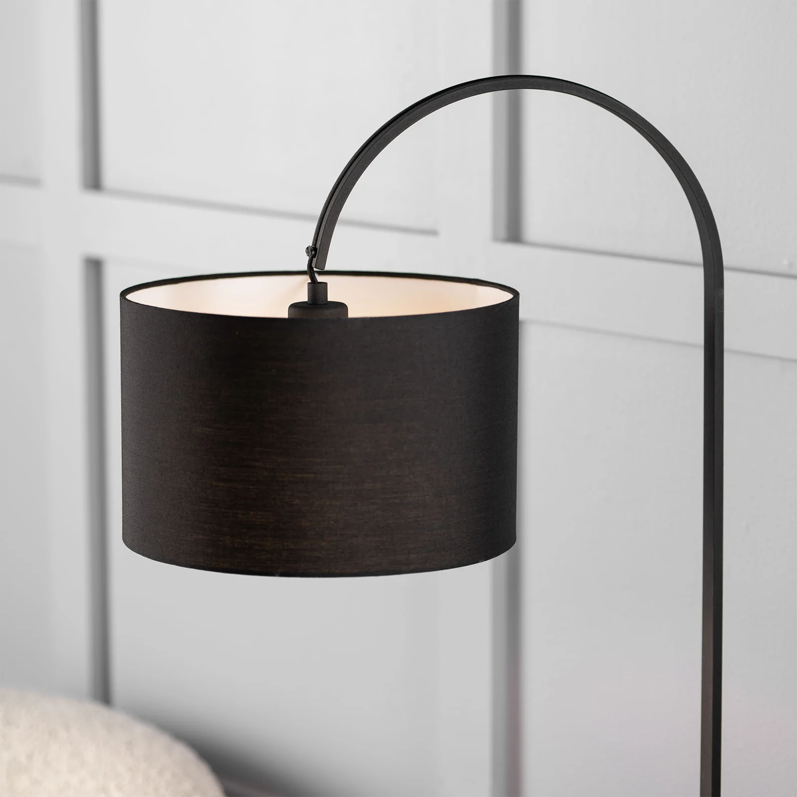 Silas White Marble Table Lamp - Satin Black Table Lamp Mayfield Lighting