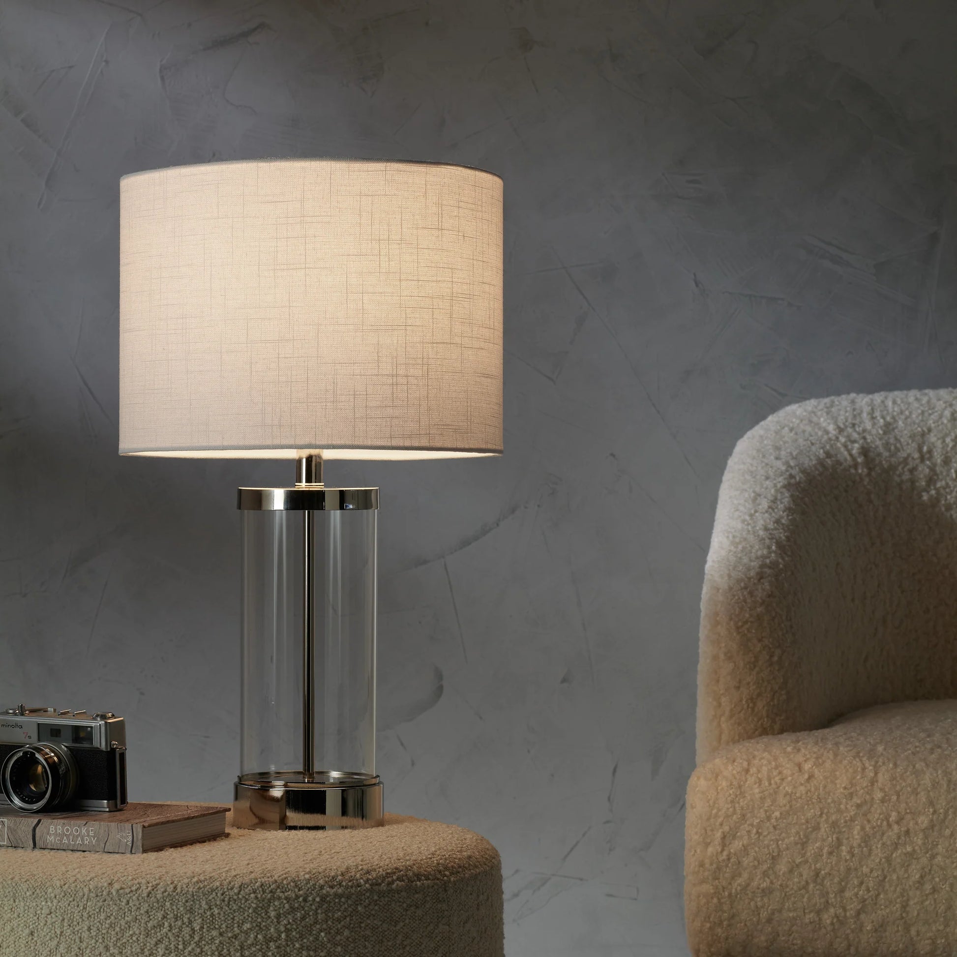 Sloane Glass Table Lamp - Chrome Table Lamp Mayfield Lighting