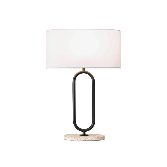 Soho Terrazzo Oval Table Lamp - Satin Black Table Lamp Mayfield Lighting