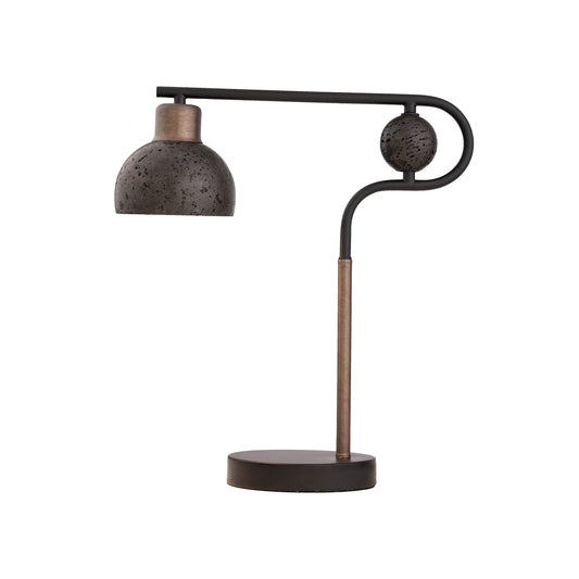 Solaris Travertine Table Lamp - Black & Bronze Table Lamp Mayfield Lighting