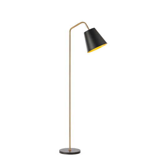 Soma Angled Floor Lamp - Satin Brass Floor Lamp Mayfield Lighting