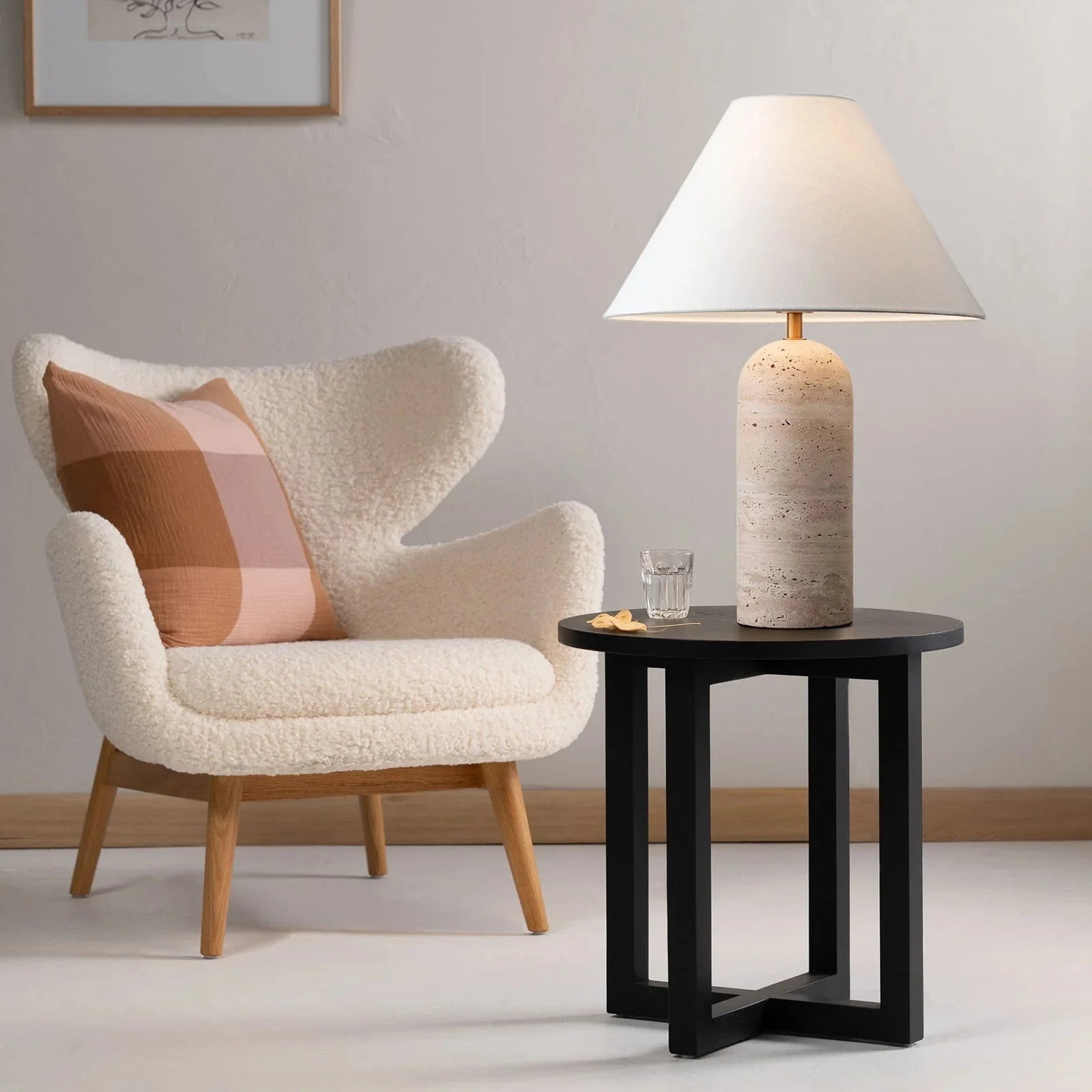 Soren Travertine Table Lamp Table Lamp Mayfield Lighting