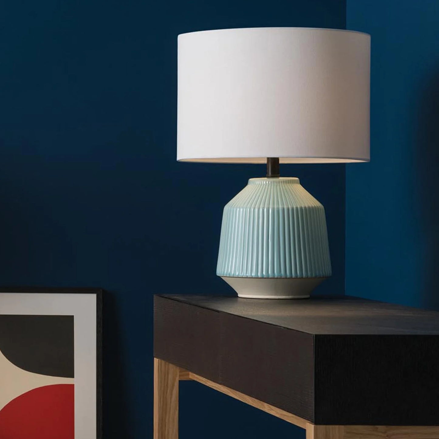 Stevie Ceramic Table Lamp - Aqua Table Lamp Mayfield Lighting