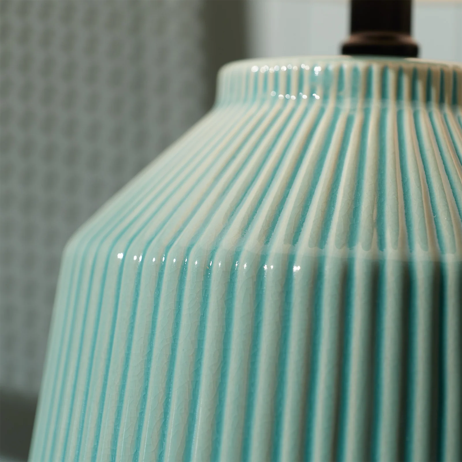 Stevie Ceramic Table Lamp - Aqua Table Lamp Mayfield Lighting