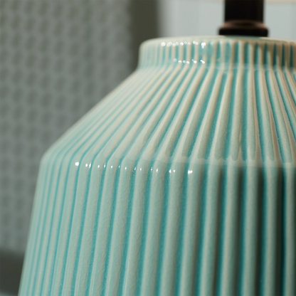 Stevie Ceramic Table Lamp - Aqua Table Lamp Mayfield Lighting