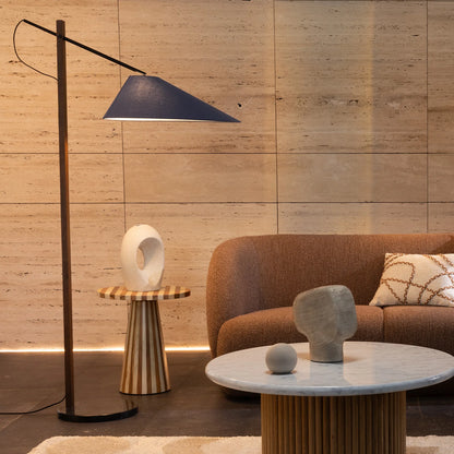 Taran Marble Hanging Stem Floor Lamp - Timber Floor Lamp Mayfield Lighting