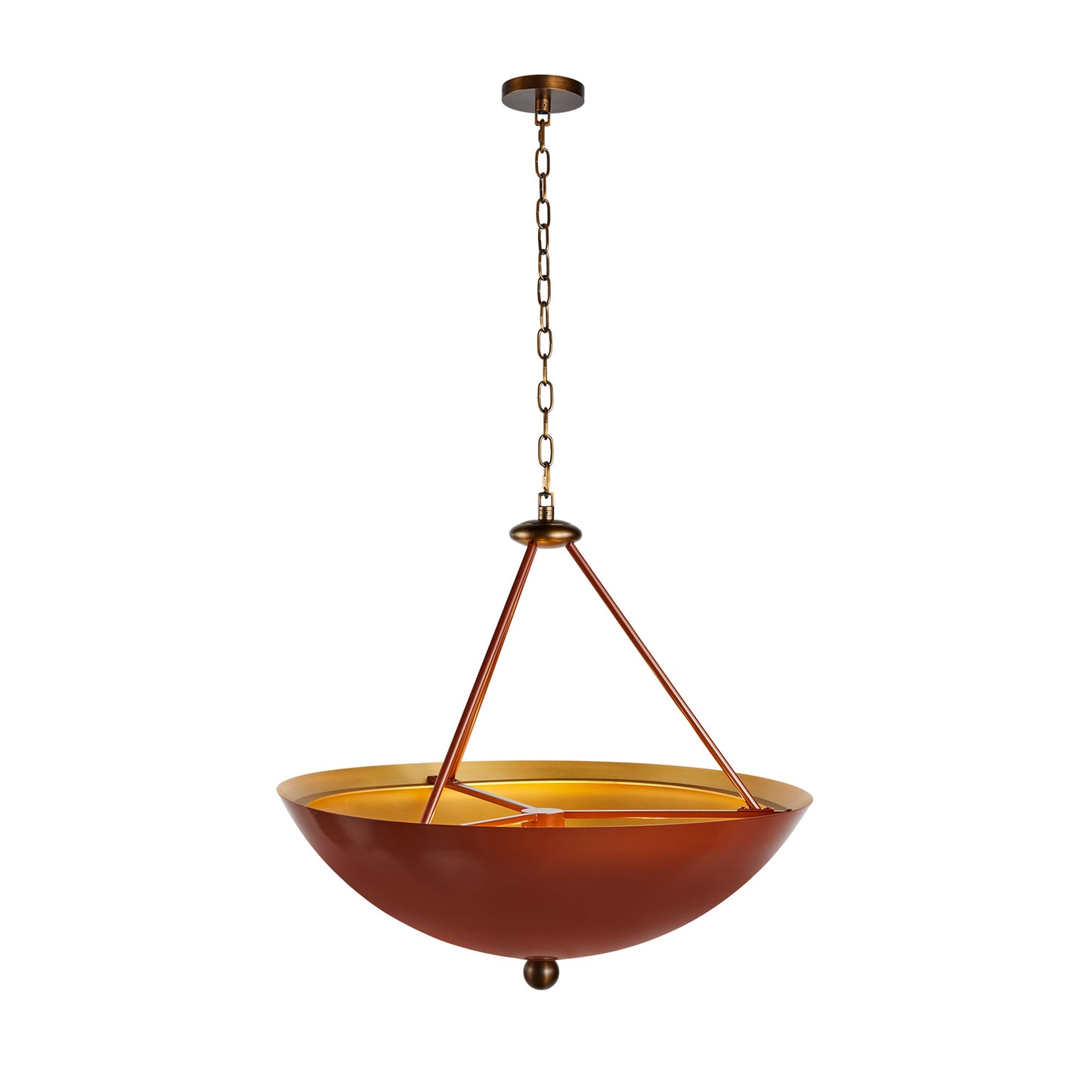 Terri Shannon Bol Lumiere Pendant Light - Manor Red & Aged Brass Pendant Light Bloomingdales Lighting