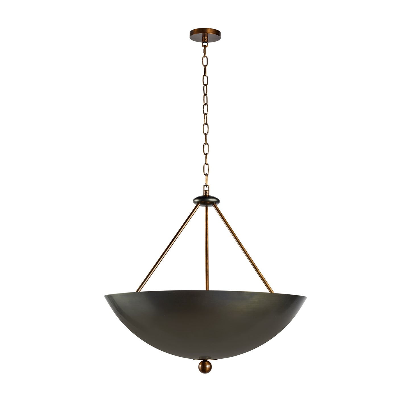 Terri Shannon Bol Lumiere Pendant Light - Manor Red & Aged Brass Pendant Light Bloomingdales Lighting Bronze