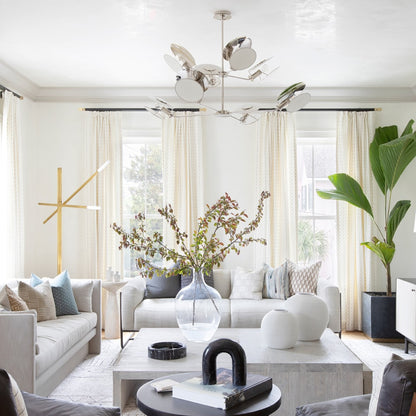 Thomas O'Brien Osiris Large Reflector Chandelier - Polished Nickel Pendant Light Bloomingdales Lighting   
