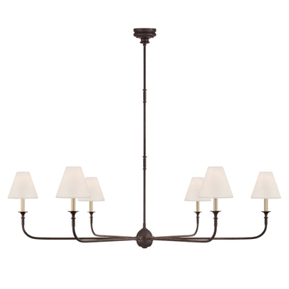 Thomas O'Brien Piaf Grande Chandelier - Aged Iron and Ebonized Oak Pendant Light Bloomingdales Lighting Aged Iron Grande 