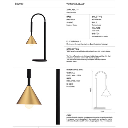 Venna Curved Table Lamp Table Lamp Mayfield Lighting