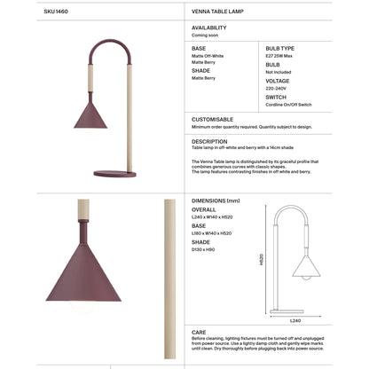 Venna Curved Table Lamp Table Lamp Mayfield Lighting