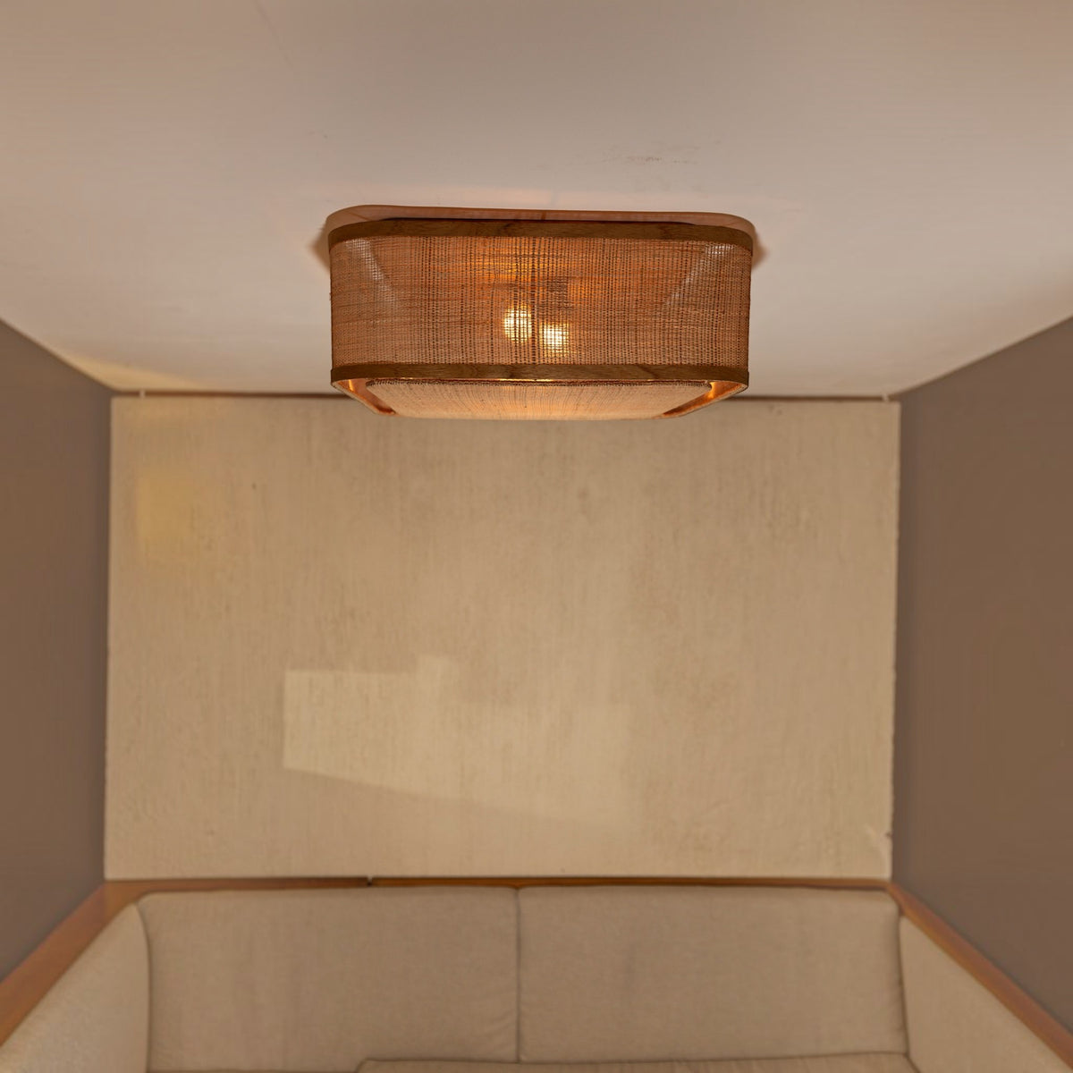 Wien Natural Weave Ceiling Flush Light - Natural Rattan Ceiling Flush Mount Gypset Cargo