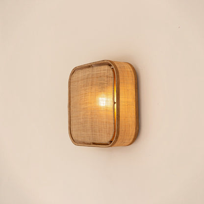 Wien Natural Weave Wall Sconce - Natural Rattan Wall Light Gypset Cargo