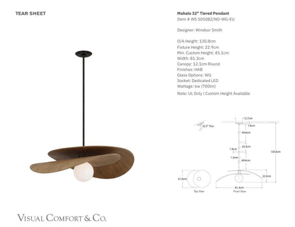 Windsor Smith Natural Oak Mahalo 32" Tiered Pendant Light Pendant Light Bloomingdales Lighting   
