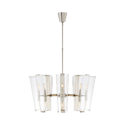 AERIN Alpine Medium Polished Nickel and Glass Chandelier Pendant Light Bloomingdales Lighting   