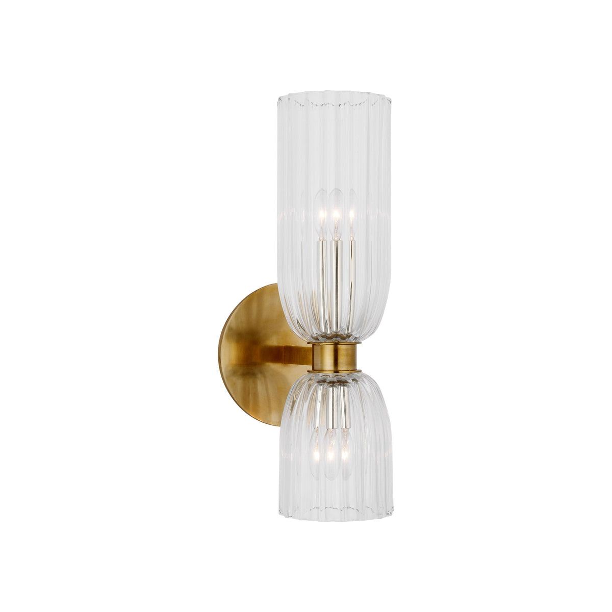 AERIN Asalea 16" Glass Double Bath Wall Sconce Wall Light Bloomingdales Lighting Brass