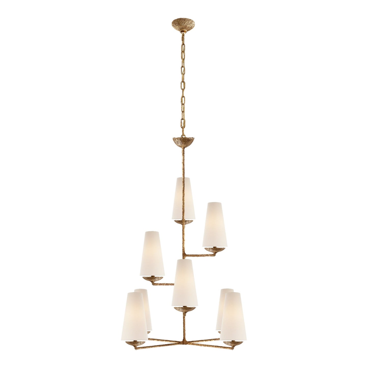 AERIN Fontaine Vertical Chandelier - Aged Iron Pendant Light Bloomingdales Lighting Gild  