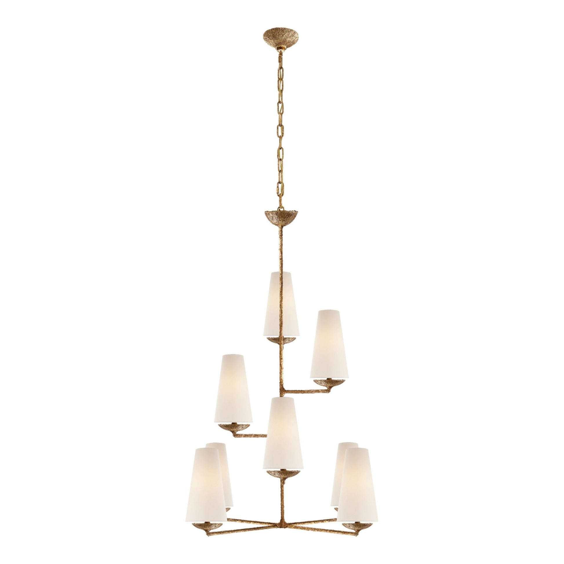 AERIN Fontaine Vertical Chandelier - Aged Iron Pendant Light Bloomingdales Lighting Gild  