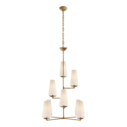 AERIN Fontaine Vertical Chandelier - Aged Iron Pendant Light Bloomingdales Lighting Gild  