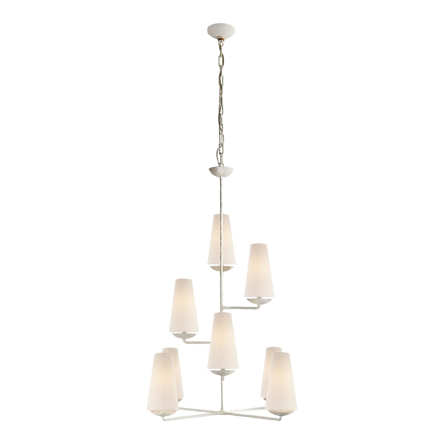 AERIN Fontaine Vertical Chandelier - Aged Iron Pendant Light Bloomingdales Lighting Plaster White  