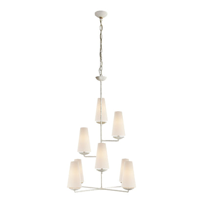 AERIN Fontaine Vertical Chandelier - Aged Iron Pendant Light Bloomingdales Lighting Plaster White  