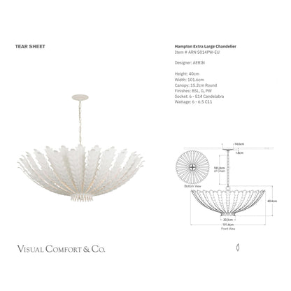 AERIN Hampton Extra Large Reef Chandelier - Plaster White Pendant Light Bloomingdales Lighting   
