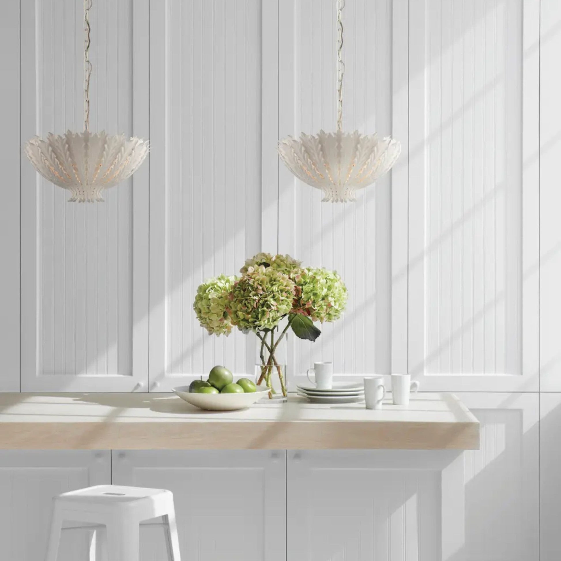 AERIN Hampton Small Reef Chandelier - Plaster White Pendant Light Bloomingdales Lighting   