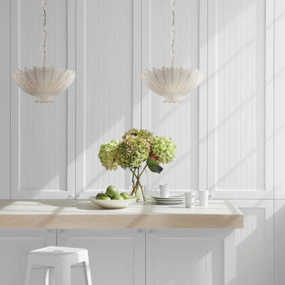 AERIN Hampton Small Reef Chandelier - Plaster White Pendant Light Bloomingdales Lighting   